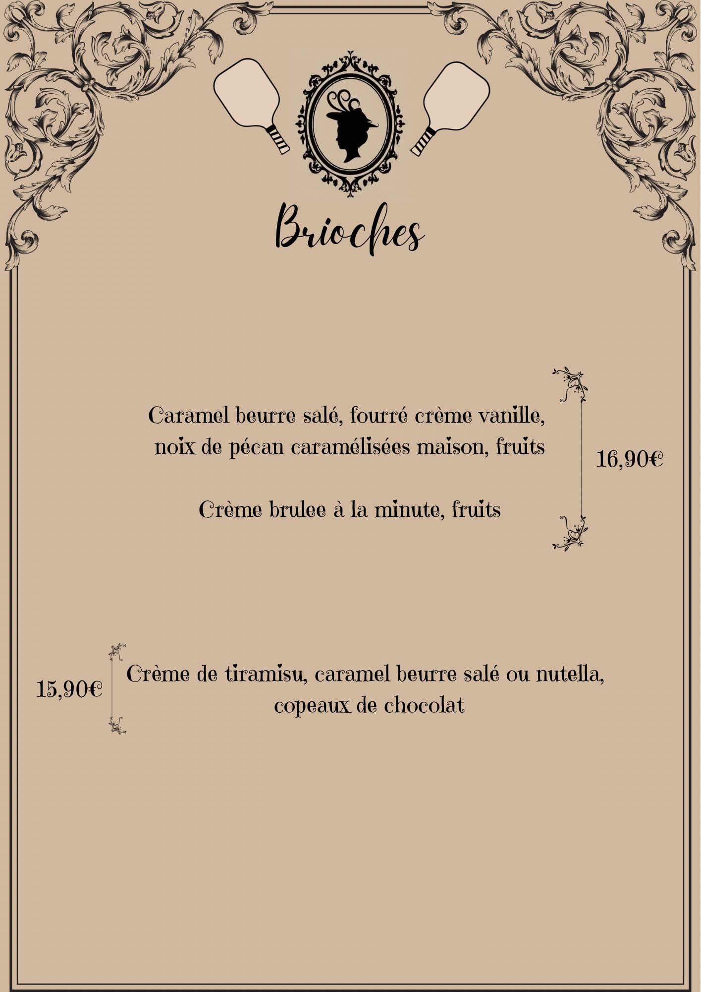 Carte des brioches