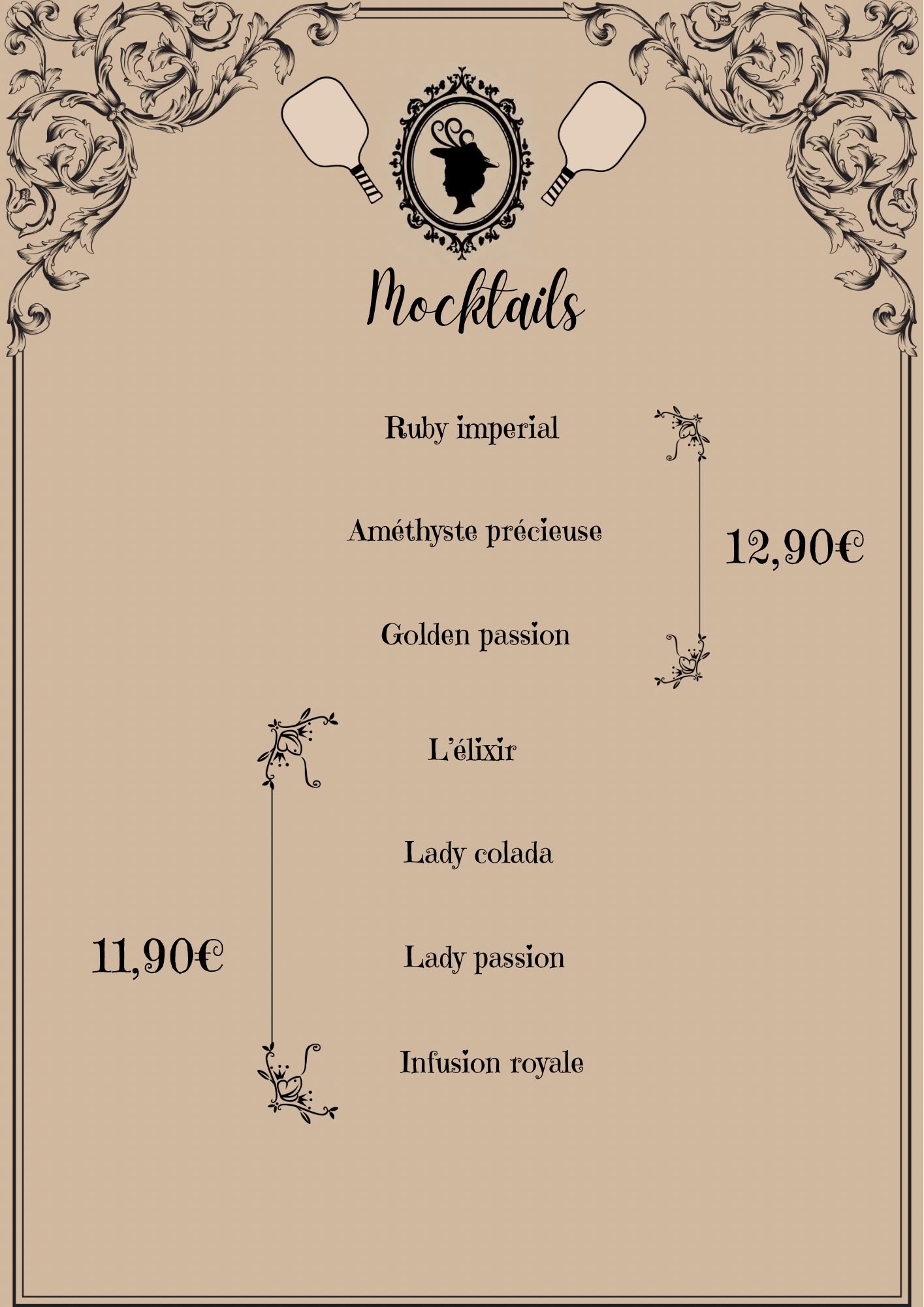 Carte des mocktails
